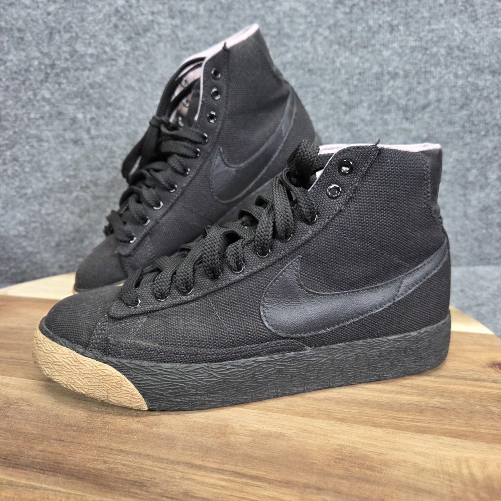 Nike Blazer Mid Basic Shoes Womens Size 6.5 Black High Top With Box 314992-002